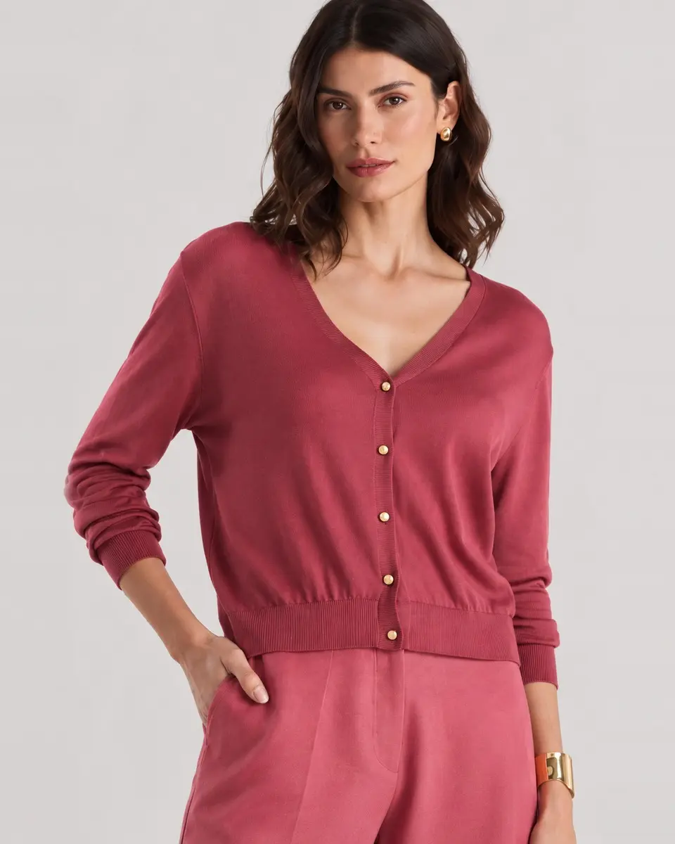 CARDIGAN EM TRICOT RAYON FLEX
