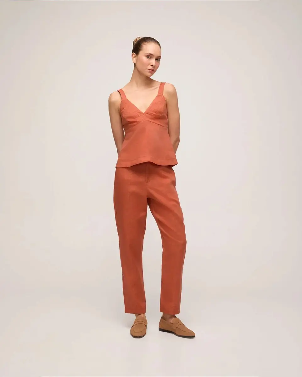 CALÇA LINHO NATURAL