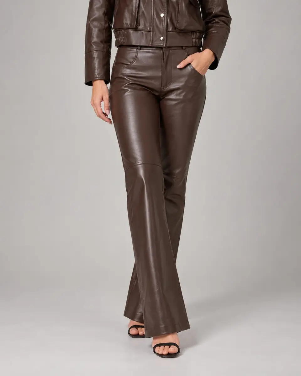 CALÇA JEANS COURO LEGITIMO