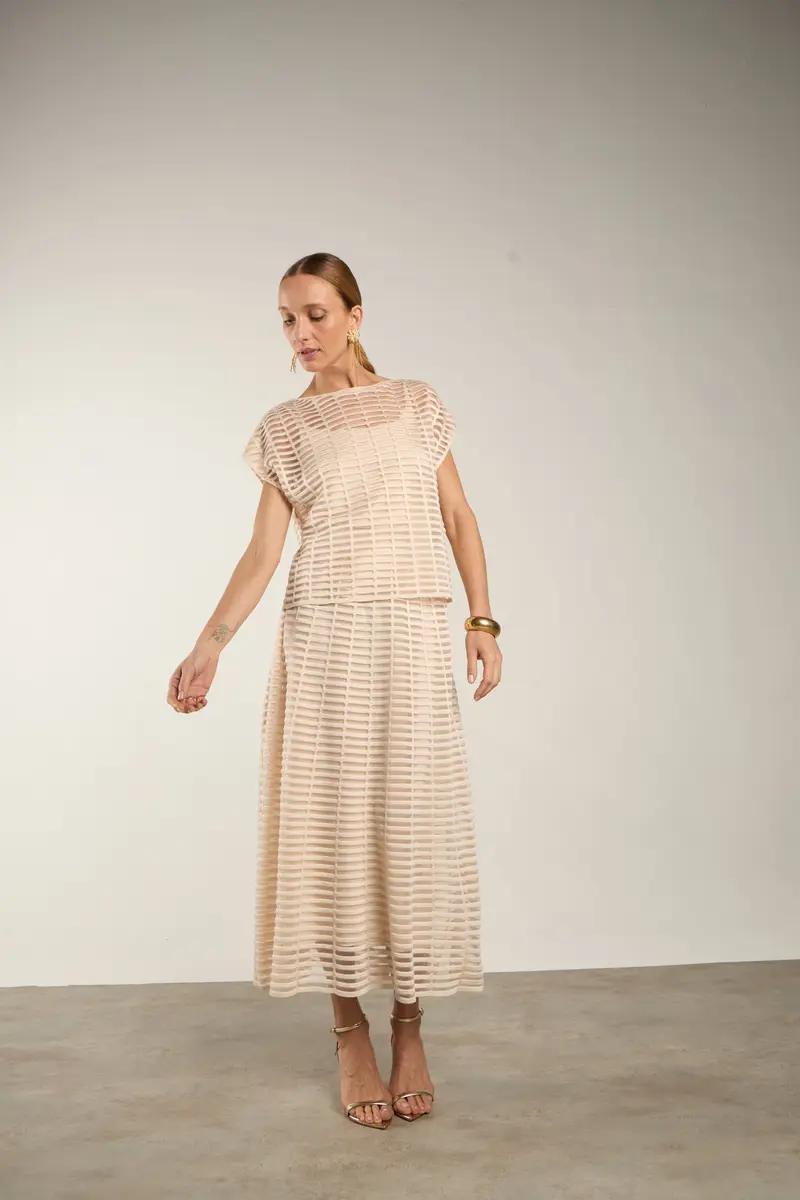 BLUSA   DE TRICOT TRANSPARÊNCIA