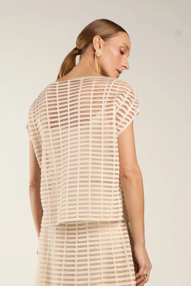 BLUSA   DE TRICOT TRANSPARÊNCIA