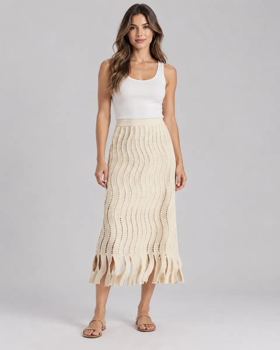 SAIA MIDI TRICOT ONDAS