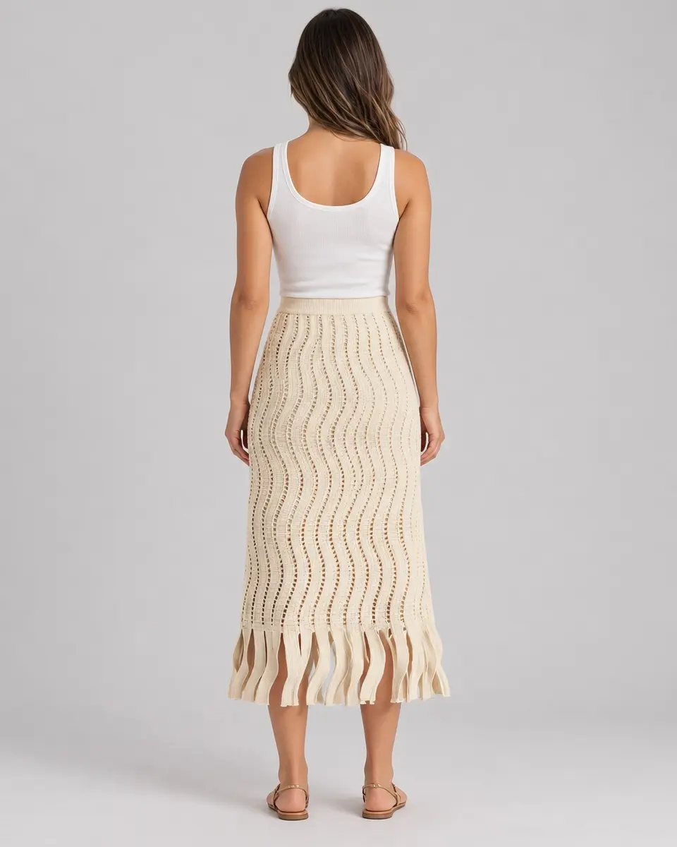 SAIA MIDI TRICOT ONDAS