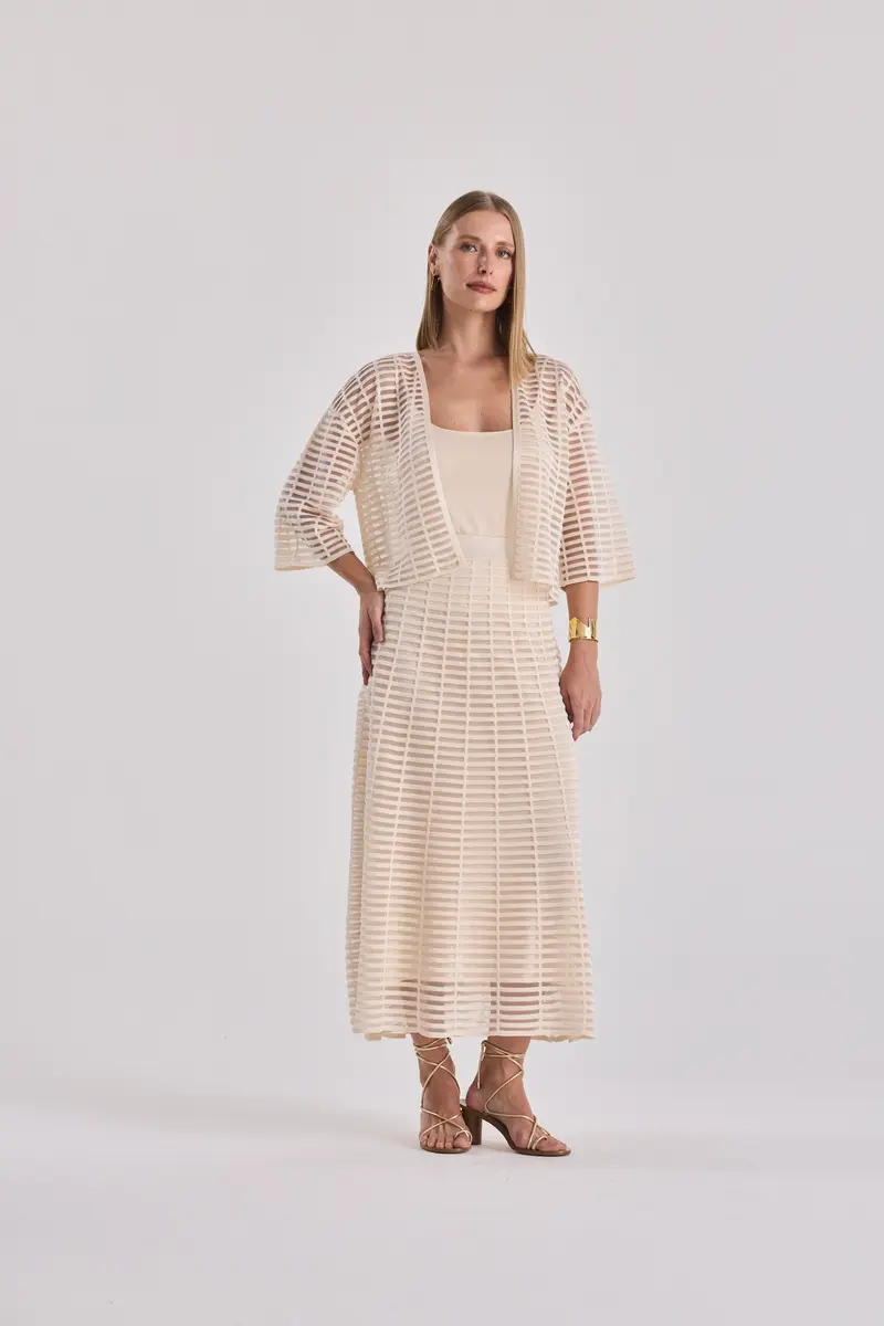 SAIA GODE DE TRICOT TRANSPARENCIA GRID